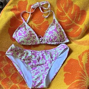 Dolphin Love 2pc Tween Big Girls Size 16 Bikini Swimsuit Pink Floral